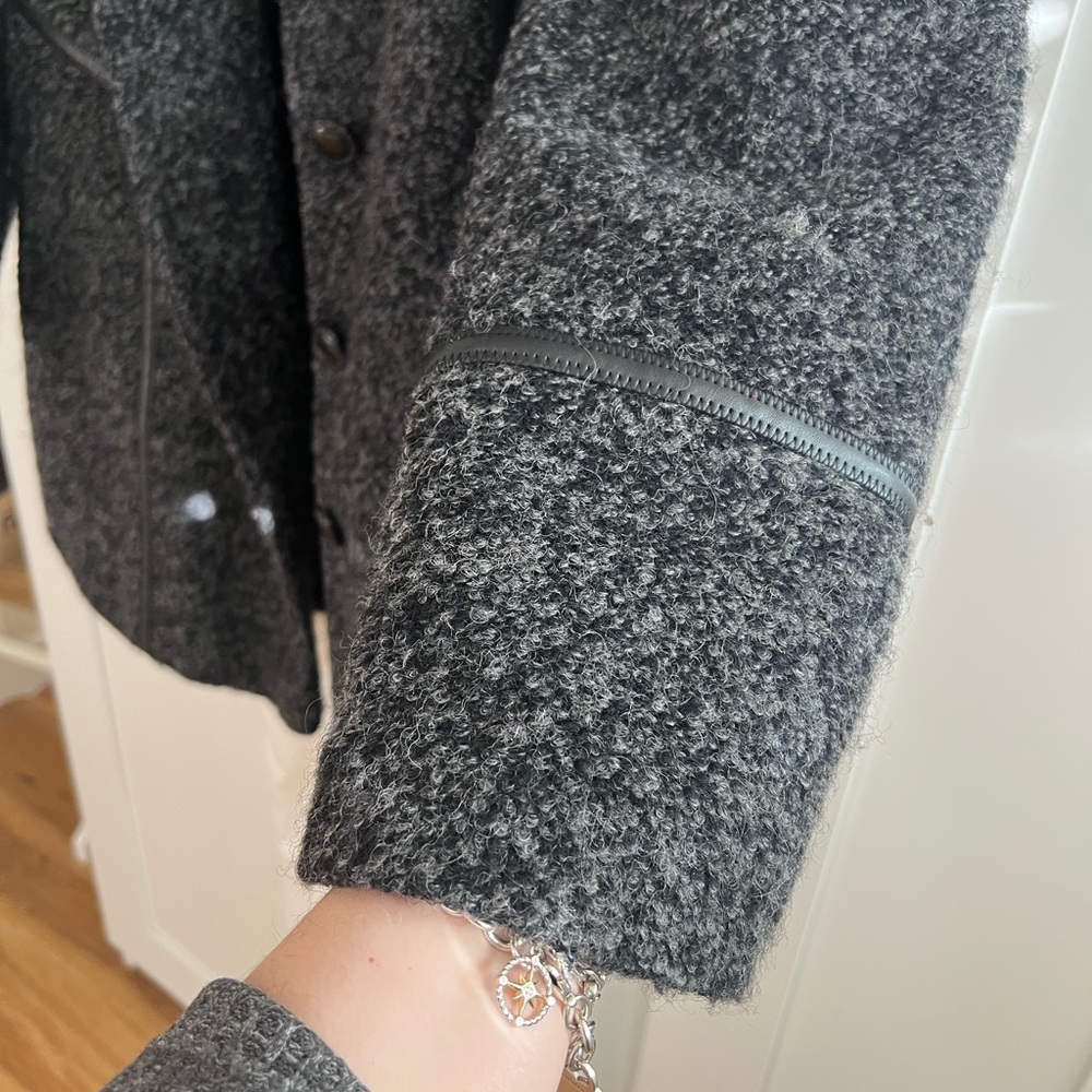 Vintage Novelti Wool Blend Grey Pea Coat 🧥 Size 16 / 18 XXL - Picture 14 of 17